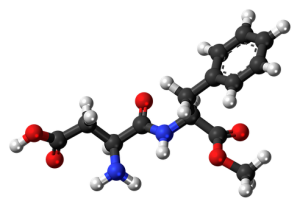 Cadena de la molécula del aspartame.